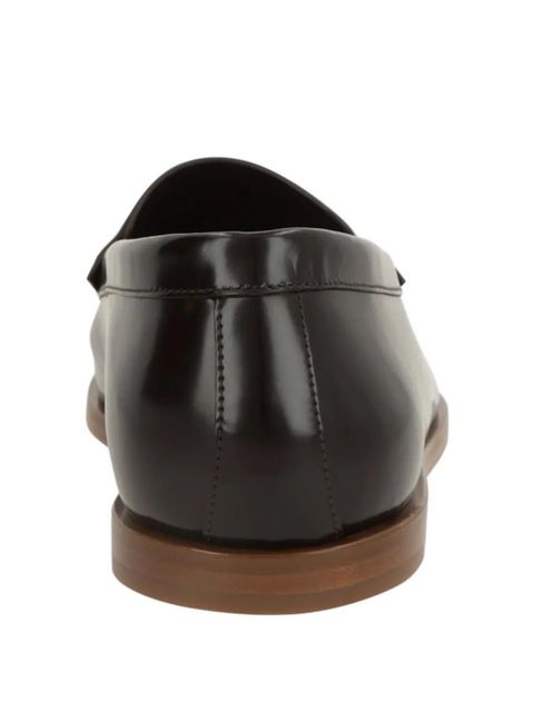 The Row ruched-detail leather loafers - Brown