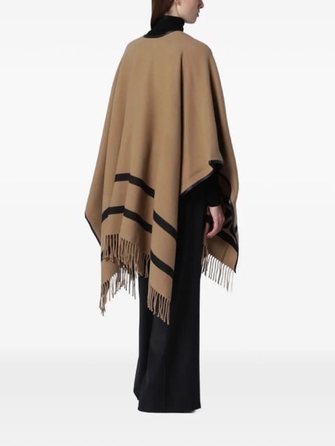 Max Mara jacquard wool poncho - Brown