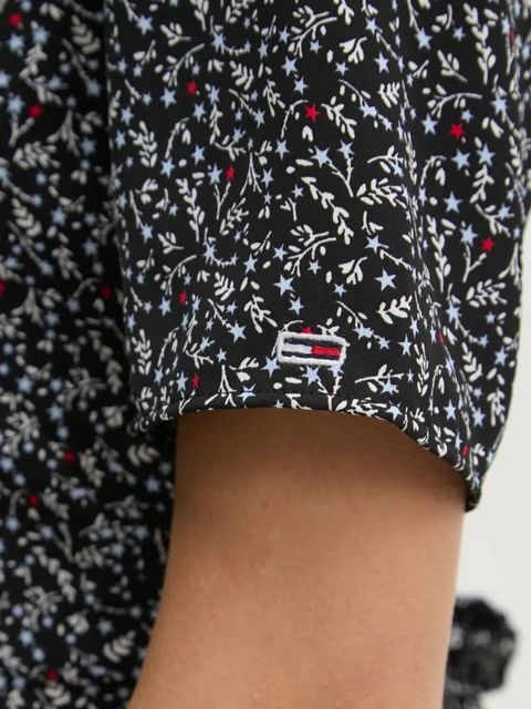 Tommy Jeans sukienka kolor czarny midi rozkloszowana DW0DW20450