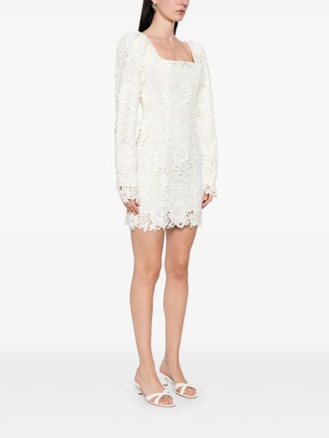 ROTATE BIRGER CHRISTENSEN 3D lace mini dress - Neutrals