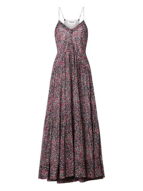 MARANT ÉTOILE Sabbba floral-patterm midi dress - Black - zdjęcie produktu nr 1