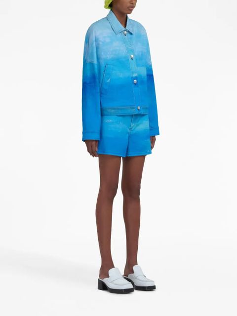 Marni tie-dye high-waist shorts - Blue - zdjęcie produktu nr 2