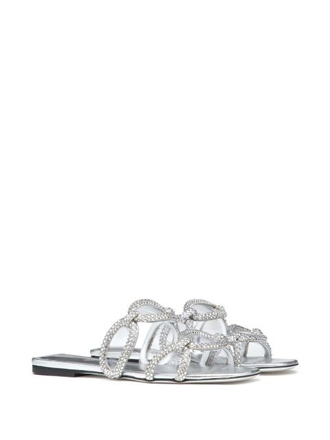 Valentino Garavani Chain 1967 crystal-embellished sandals - Silver - zdjęcie produktu nr 2