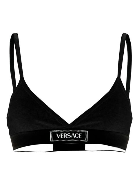 Versace intarsia-logo bra - Black