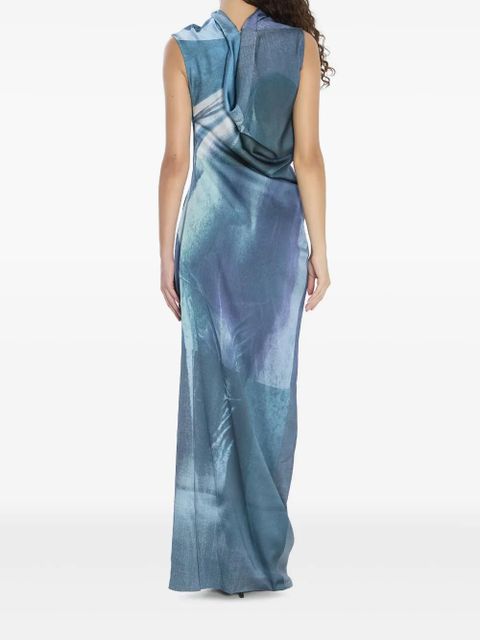 Jean Paul Gaultier geometric-print maxi dress - Blue