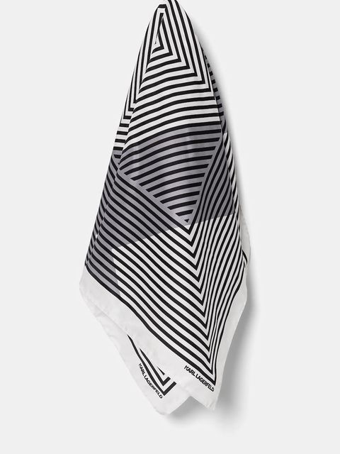 Karl Lagerfeld chusta jedwabna kolor czarny wzorzysta A1W33181 - zdjęcie produktu nr 1