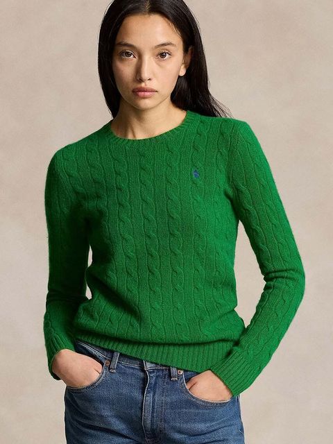 Polo Ralph Lauren sweter wełniany damski kolor zielony lekki 211910421