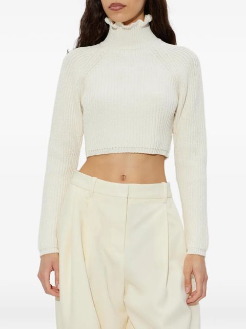 Max Mara ruffled-neck sweater - Neutrals