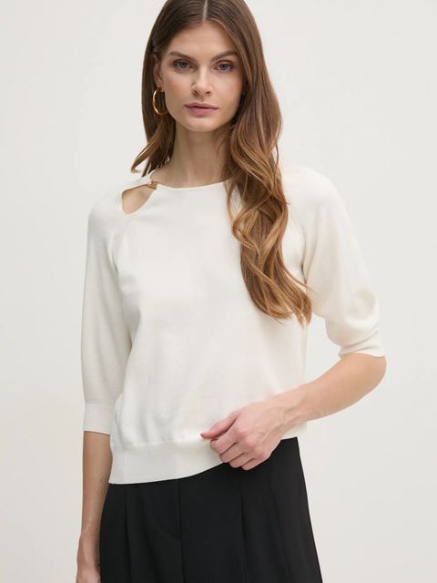 Twinset sweter damski kolor beżowy lekki 251TP3490