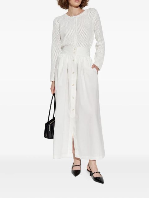 Posse crochet-detail buttoned cardigan - White - zdjęcie produktu nr 2