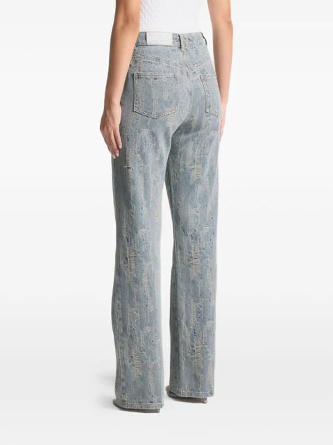 Manière De Voir Florence distressed high-rise jeans - Blue