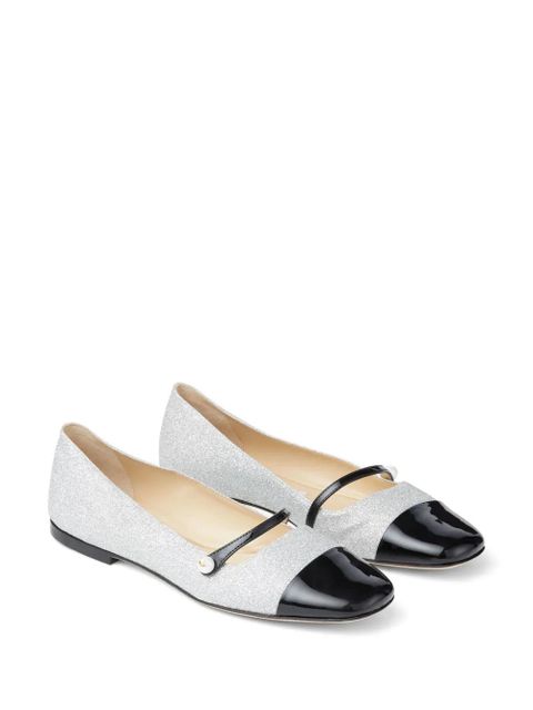 Jimmy Choo Elisa leather ballerina shoes - Silver