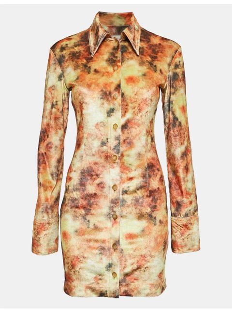 Nanushka abstract-pattern print mini dress - Orange - zdjęcie produktu nr 1