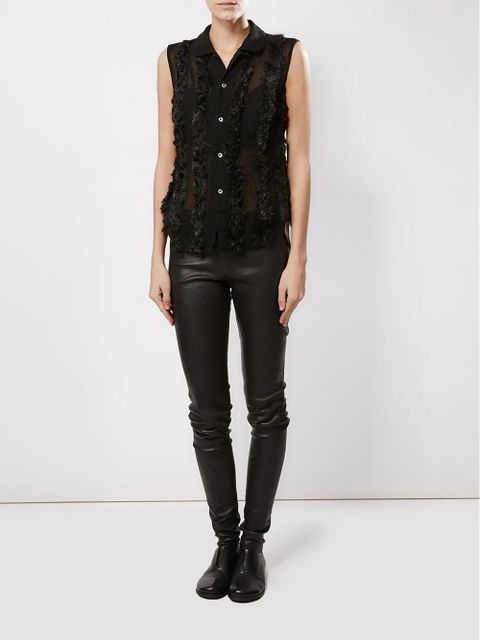 Comme Des Garçons textured see-through top - Black - zdjęcie produktu nr 2