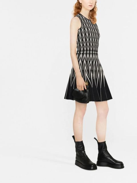 Alexander McQueen intarsia-knit belted dress - Black - zdjęcie produktu nr 2