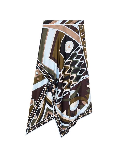 PUCCI Vivara-print silk scarf skirt - Brown - zdjęcie produktu nr 1