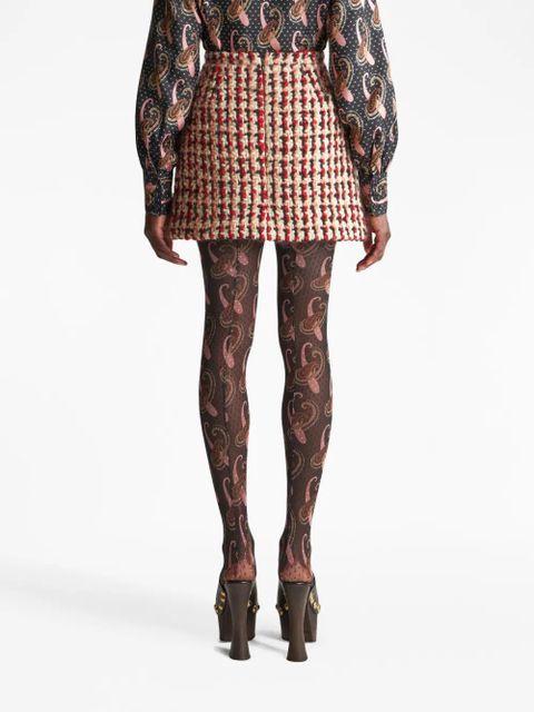 ETRO bouclé wool-blend mini skirt - Red