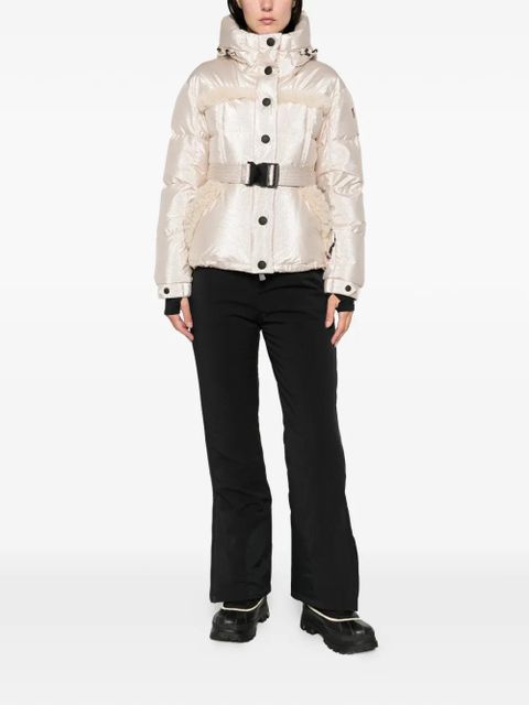 Moncler Grenoble metallic shearling-trimmed jacket - Neutrals