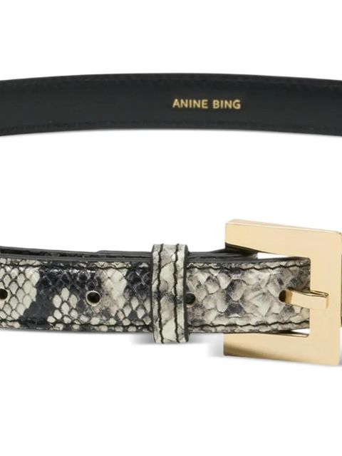 ANINE BING Nicola buckle leather belt - White - zdjęcie produktu nr 2