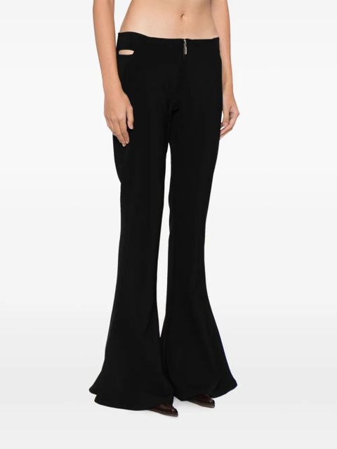 Jean Paul Gaultier low-rise flared trousers - Black