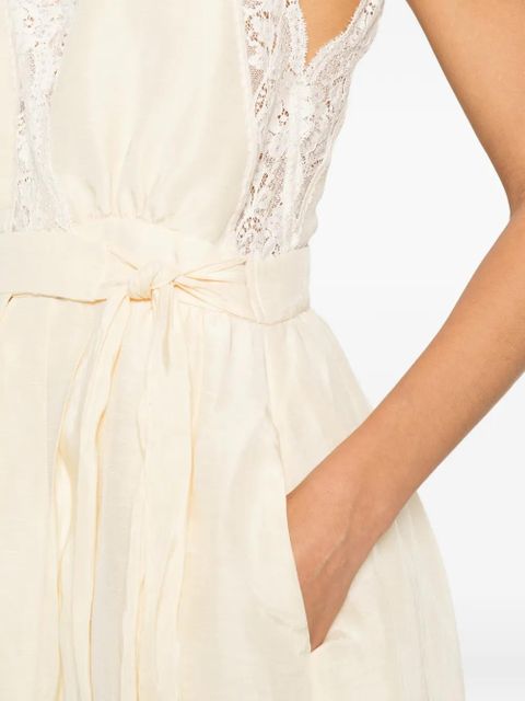 SANDRO lace-trim playsuit - Yellow