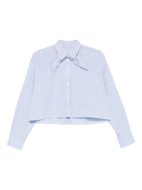 SANDRO checked cropped shirt - Blue - zdjęcie produktu nr 1