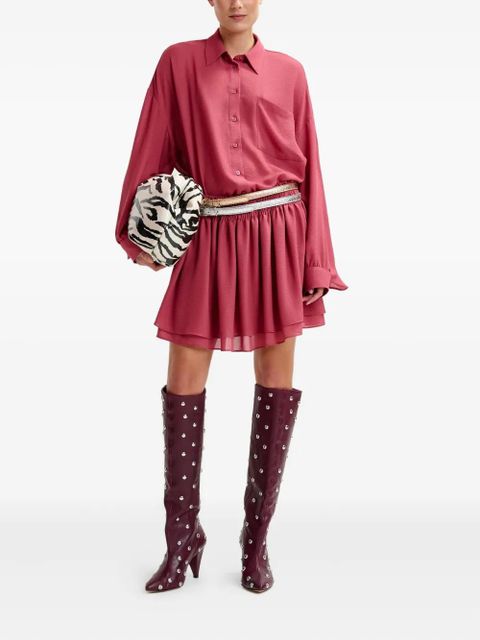 Essentiel Antwerp smocked mini skirt - Pink - zdjęcie produktu nr 2