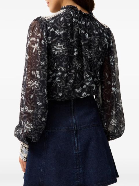 Marie Oliver Brielle floral-print blouse - Blue