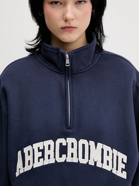 Abercrombie & Fitch bluza damska kolor niebieski z aplikacją KI152-5427-200