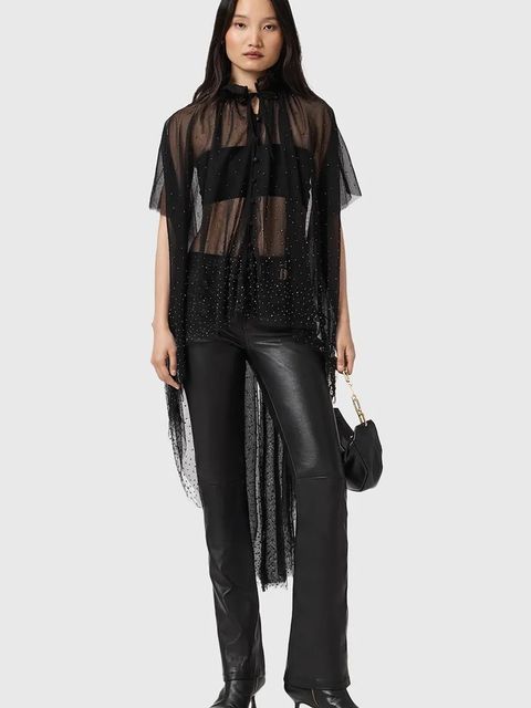 AllSaints spodnie skórzane