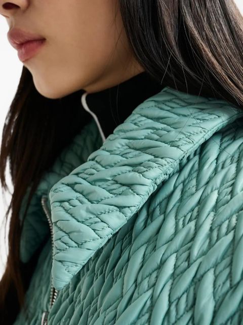 Essentiel Antwerp braid-quilted zip-front jacket - Green