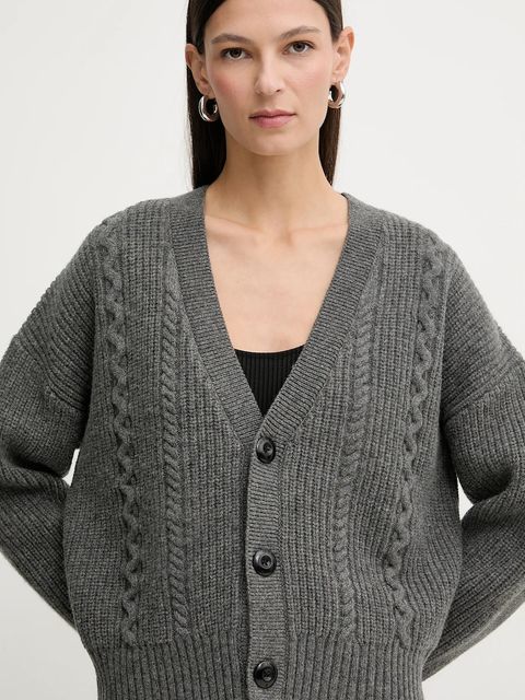 G-Star sweter wełniany 0 damski kolor szary ciepły D27729.D770