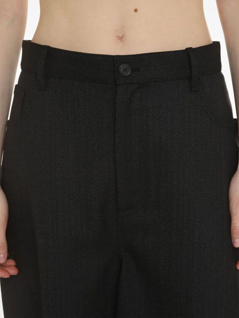 Balenciaga wide-leg cropped trousers - Black