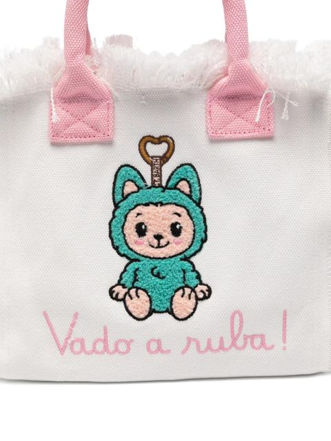 MC2 Saint Barth Colette fringed embroidered tote bag - White