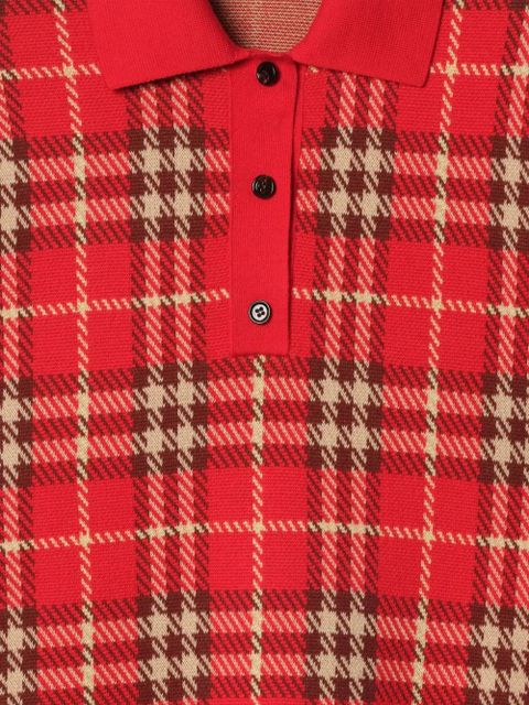 Burberry Check polo shirt dress - Red - zdjęcie produktu nr 2