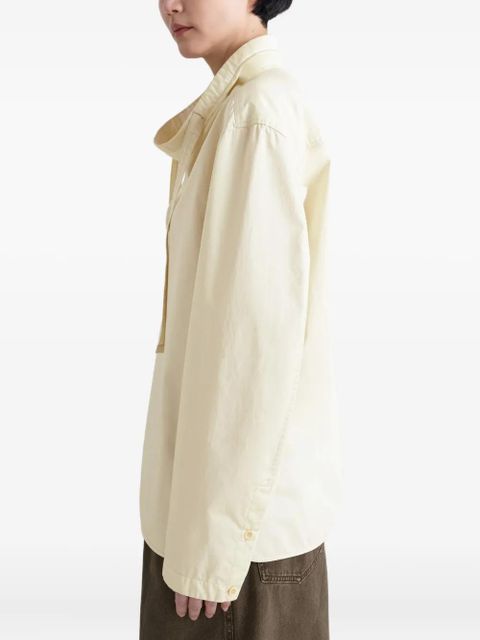 LEMAIRE high-neck drawstring blouse - BG250 RICE PAPER