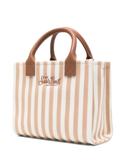 MC2 Saint Barth striped embroidered leather tote bag - White - zdjęcie produktu nr 2