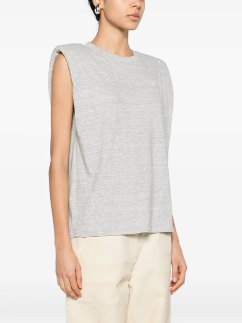 Golden Goose Isabel shoulder-pads T-shirt - Grey