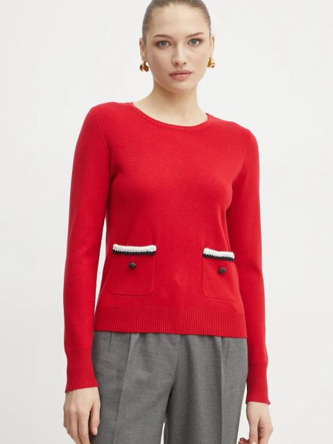 Morgan sweter MGALON damski kolor czerwony lekki MGALON