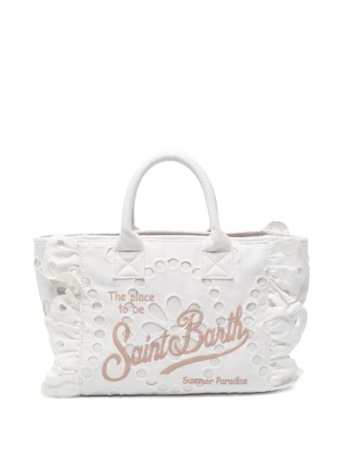 MC2 Saint Barth Colette Volant ruffled broderie-anglaise tote bag - White - zdjęcie produktu nr 1