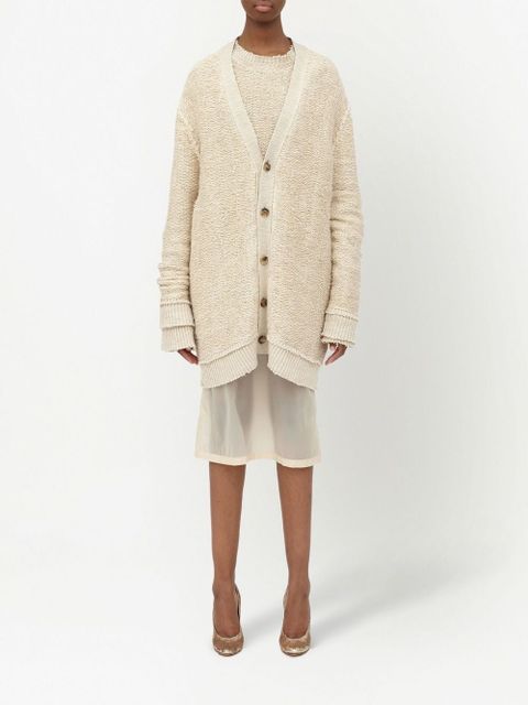Maison Margiela raw-edge V-neck cardigan - Neutrals
