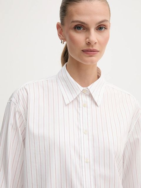 Gant koszula bawełniana damska kolor biały relaxed z kołnierzykiem klasycznym 4300520