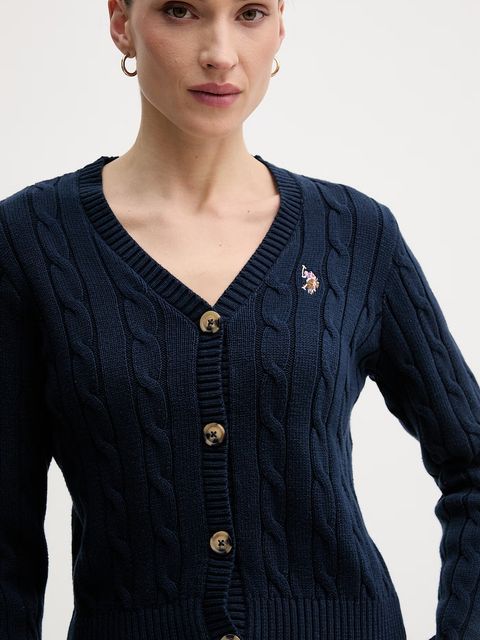 U.S. Polo Assn. kardigan bawełniany CABLE KNIT