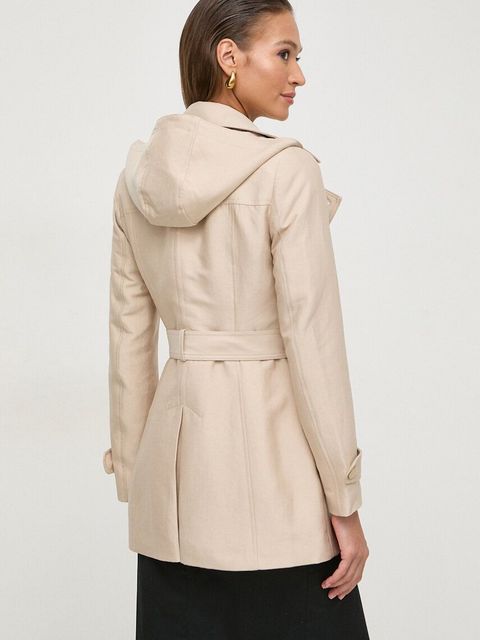 Morgan płaszcz GLADIA damski kolor beżowy przejściowy dwurzędowy