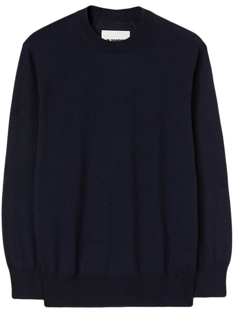 Jil Sander crew neck pullover sweater - Blue - zdjęcie produktu nr 1