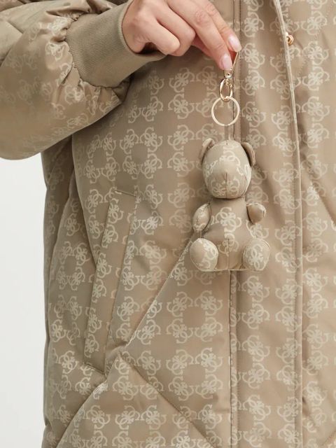 Guess kurtka damska kolor beżowy zimowa V4BL01 WGLW2