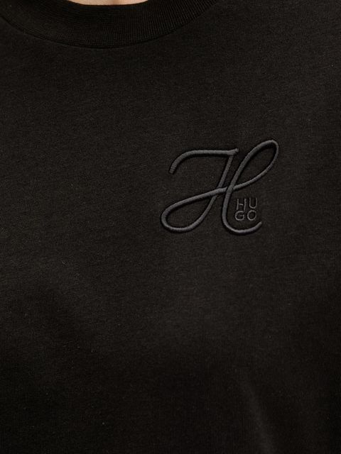 HUGO t-shirt bawełniany damski kolor czarny 50550901