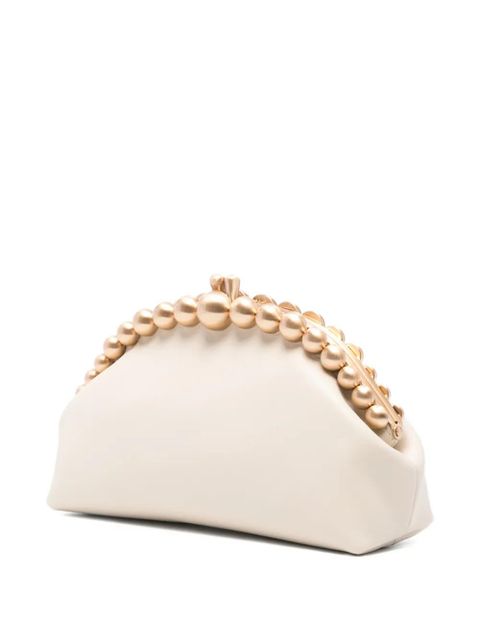 Cult Gaia Una beaded-top clutch bag - Neutrals