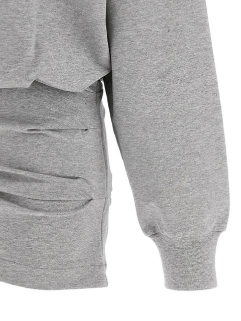 The Attico oversized sweatshirt draping mini dress - Grey