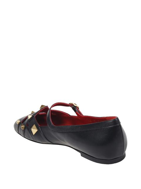 Valentino Garavani studded strappy ballet flats - Black